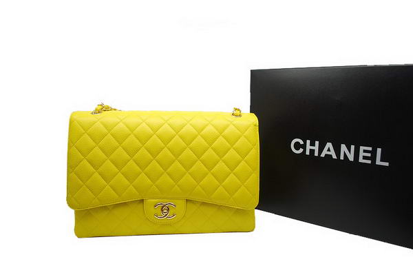 AAA Chanel Maxi Double Flaps Bag A36098 Lemon Original Caviar Leathe Gold Online